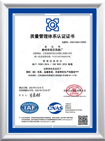 19001中文证书